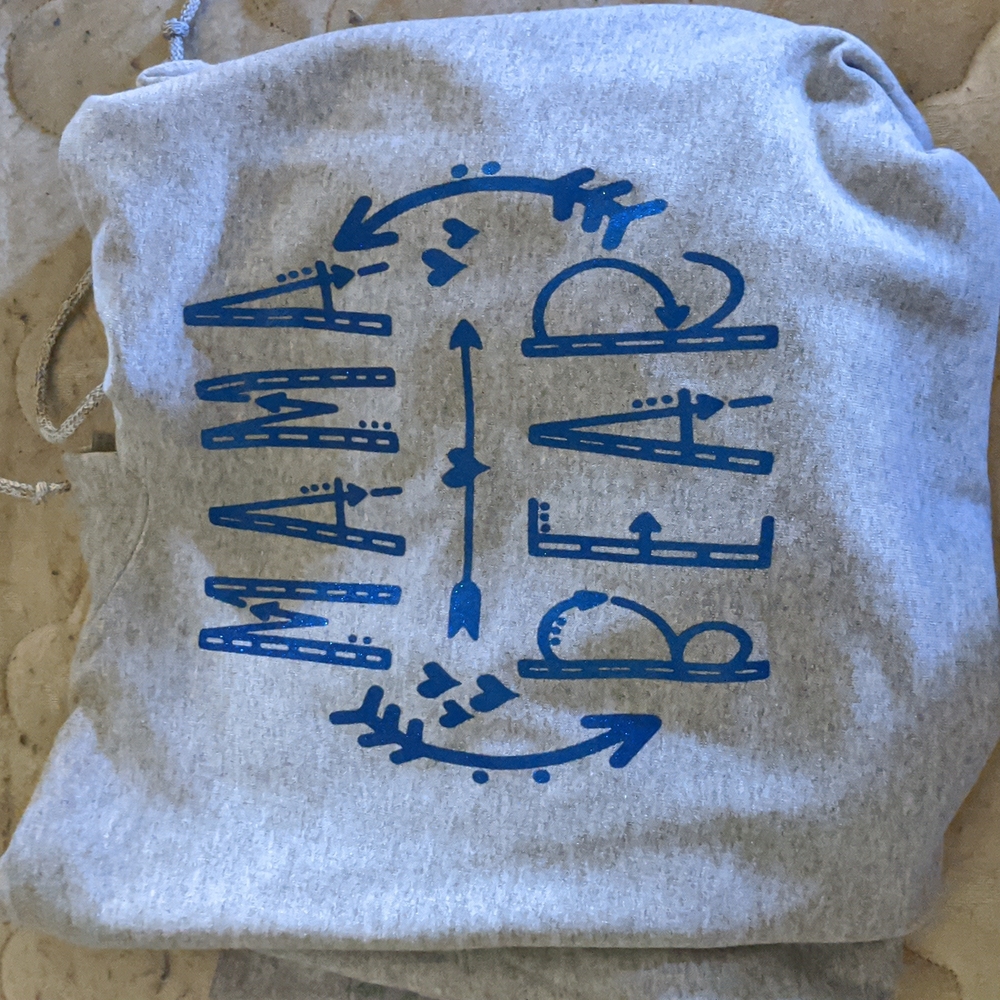 Gray mama bear hoodie